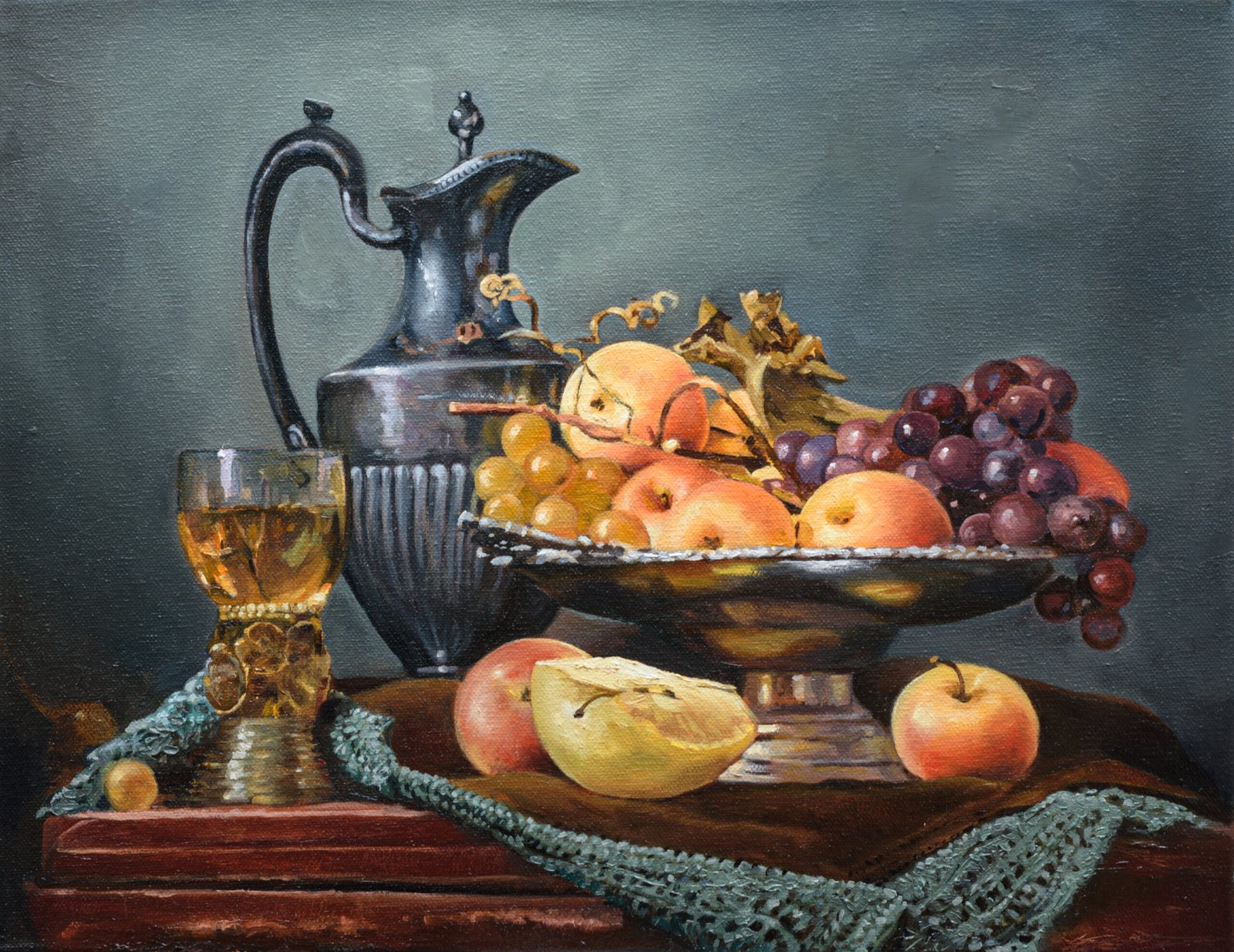 Still Life with Apples and Grapes