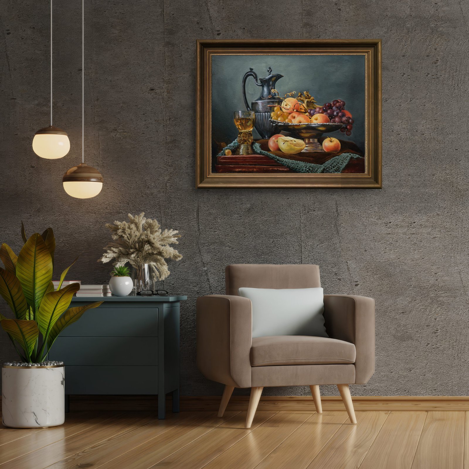 Still Life with Apples and Grapes - Image 2